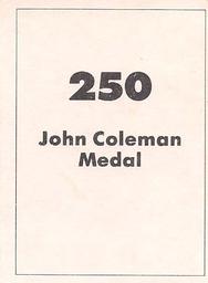1990 Select AFL Stickers #250 John Coleman Medal Back